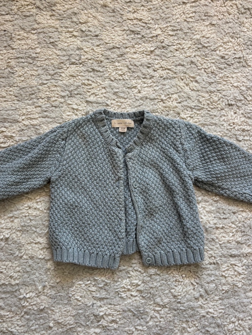 La Petite Collection Cotton Knit Sweater Cardigan Baby Toddler Blue 12 - 24 2